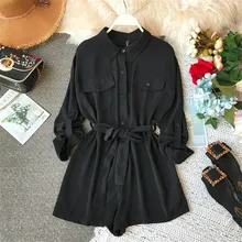 2019 Spring Chiffon Jumpsuit Women Jumpsuits Casual Bandage Playsuit Long Sleeve Overalls High Waist Work Rompers 2019 Spring Chiffon Jumpsuit Women Jumpsuits Casual Bandage Playsuit Long Sleeve Overalls High Waist Work Rompers