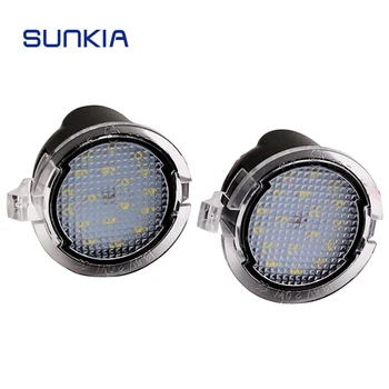 

For Ford Mondeo MK5/F150 Pickup Heritage/Mustang/Explorer/Edge 18 SMD LED Side Mirror Pudlle Lights SUNKIA 2pcs/lot