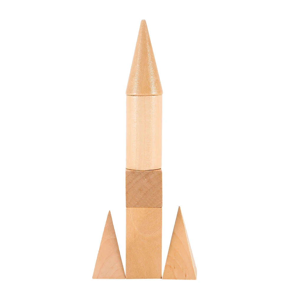 Kids Wooden Geometric Solids Shapes 3-D Shapes Montessori Learning Education Puzzle Math Toys For Children Christmas Gift