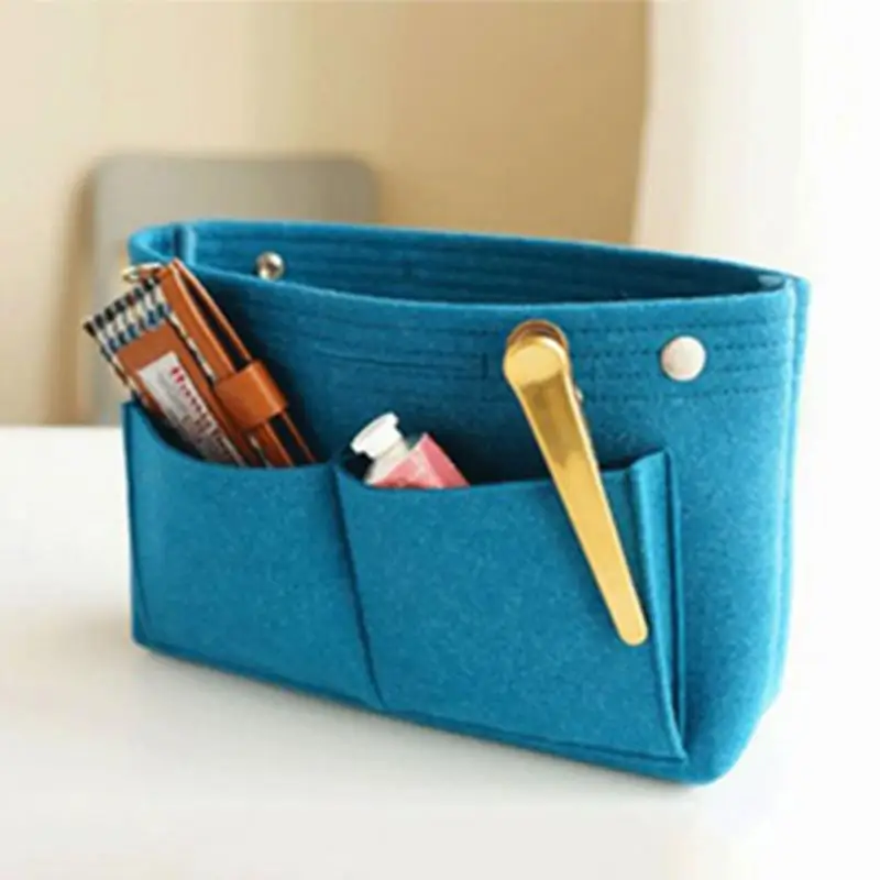 Womens Cosmetic Bag Makeup Organizer Felt Cloth Insert Bag Multifunctional Makeup Bag for Ladies Travel Organizer Womens Cosmetic Bag Makeup Organizer Felt Cloth Insert Bag Multifunctional Makeup Bag for Ladies Travel Organizer