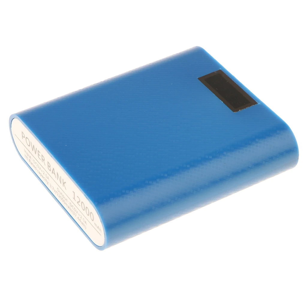 

Lovoski Power Bank Case DIY Kit Battery Charger Box With Digital Display blue