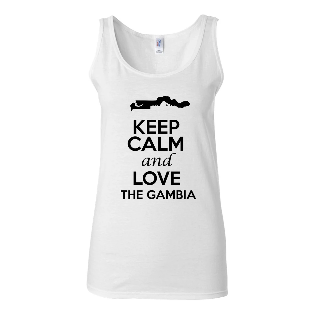 Junior Keep Calm And Love The Gambia Country Patriotic Novelty Sleeveless Tank Top 1293 | Женская одежда