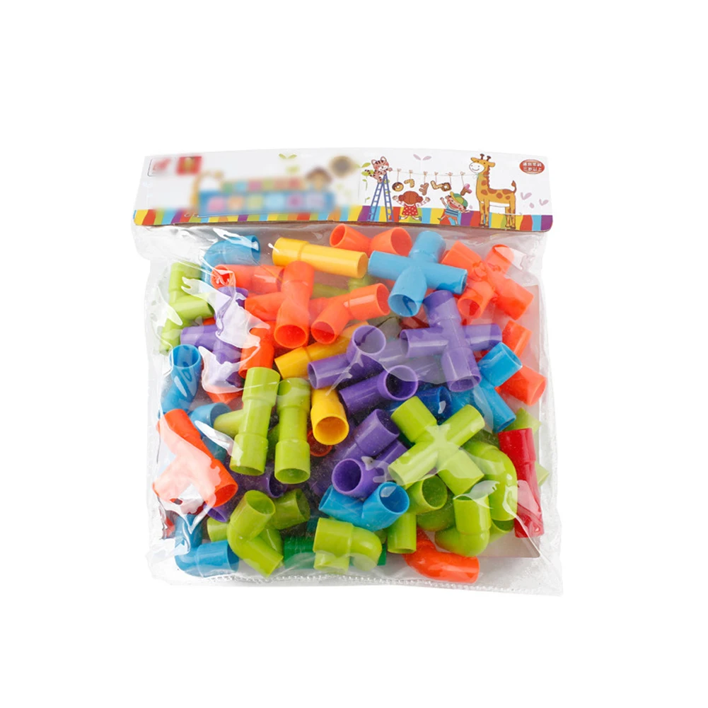 

1 Set Colorful Building Tube Blocks Assembling DIY Pipeline Blocks Interlocking Construction Educational Toy for Kids
