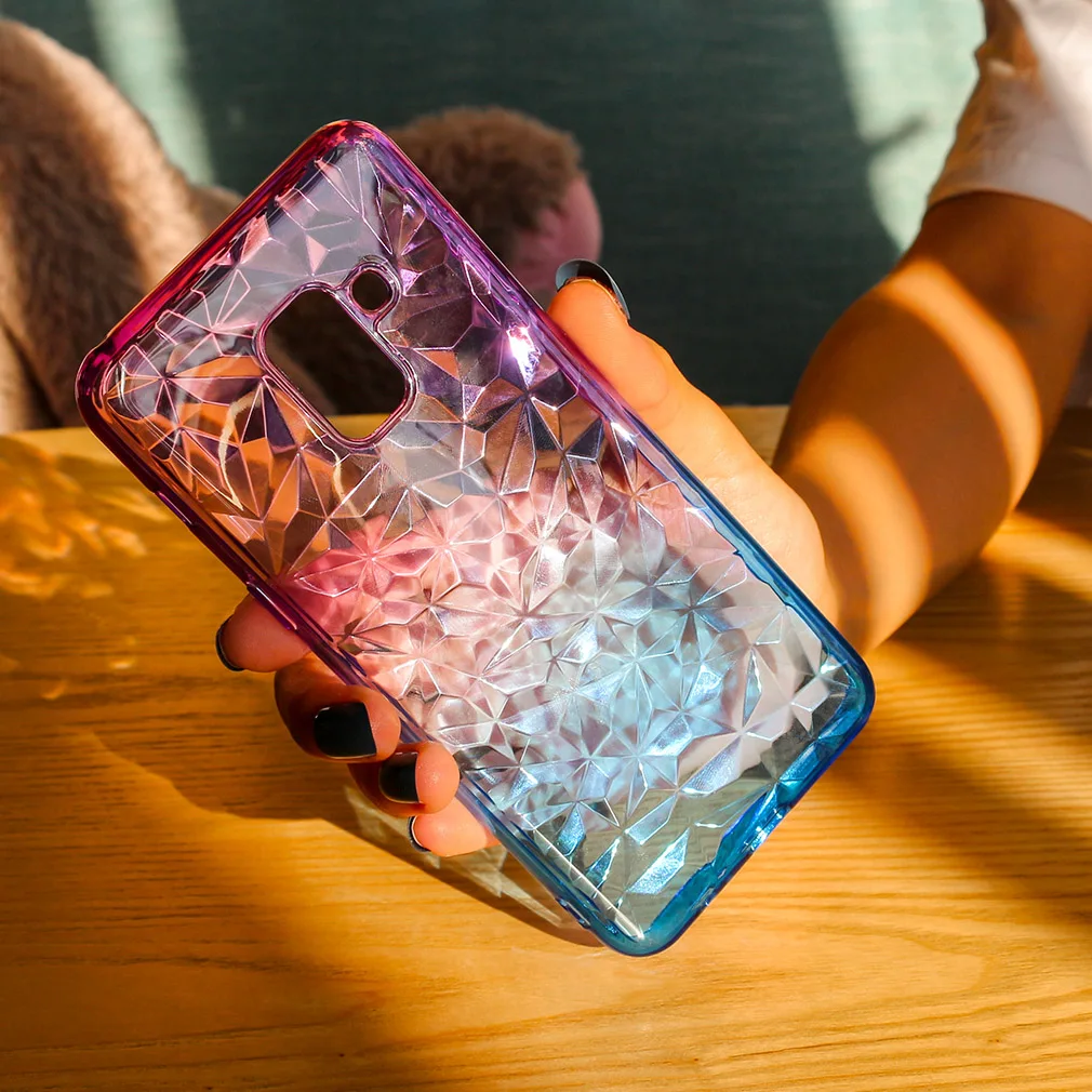 Силиконовый чехол для samsung Galaxy A8 2018 телефон сумка Мягкая Кристалл задняя крышка