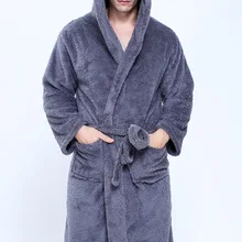 Парные халаты для мужчин и женщин, теплые супер мягкие фланелевые коралловые флисовые длинные банные халаты, мужские кимоно Банный халат, мужской Халат с капюшоном