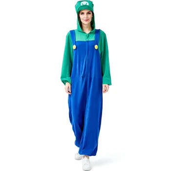 

Adult Super Mario Bros Funy Luigi Bros Halloween Cosplay Costume