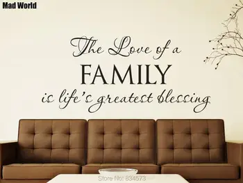 

The Love of a Family is Life's Greatest Blessing Wall Art Stickers Wall Decals Home DIY Decoration Removable Decor Wall Stickers