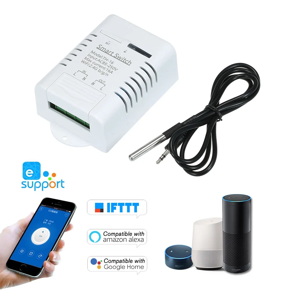 Переключатель Wi Fi для домашней автоматизации 16 А/3500 Вт с водонепроницаемым