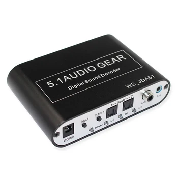 

PPYY NEW -5.1 Audio Decoder Digital AC3 Optical to Stereo Surround Analog HD 2 SPDIF Ports HD Audio Rush for HD Players/DVD/XB
