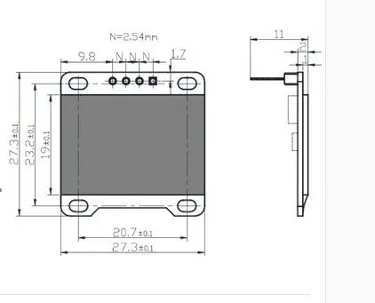 Aokin 0,9" дюймовый igc Iic Серийный 12864 128x64 O светодиодный Желтый Синий ЖК-дисплей светодиодный модуль для Arduino Raspberry Pi