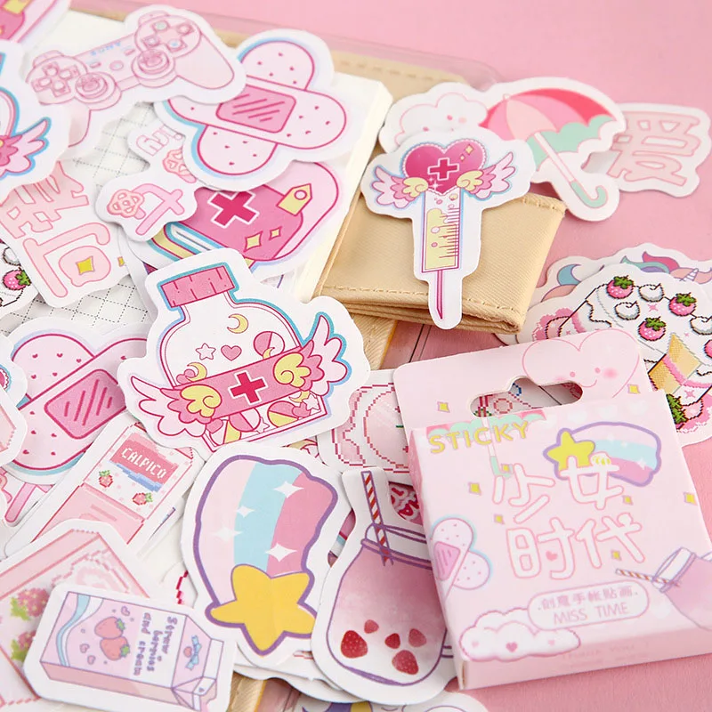 

46Pcs/Box Kawaii Cat Stickers Cute Stationery Stickers Bullet Journal Stickers For Kids DIY Diary Scrapbooking Decor Supplies