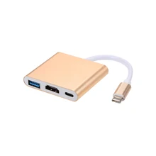 USB 3,1 Тип-C/USB 3,0/HD/Тип-C концентратора USB-C 3-в-1 адаптер Dongle подставка с зарядным устройством для Macbook Pro, Dell XPS 13
