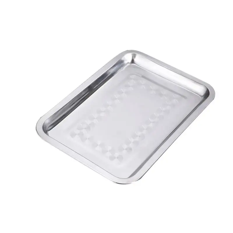 

1 Pc 32x22cm Baking Pan Rectangle Non Toxic Flat Stainless Steel Serving Dish Tray Pan Tray Cookie Sheet for Toaster Oven Baking