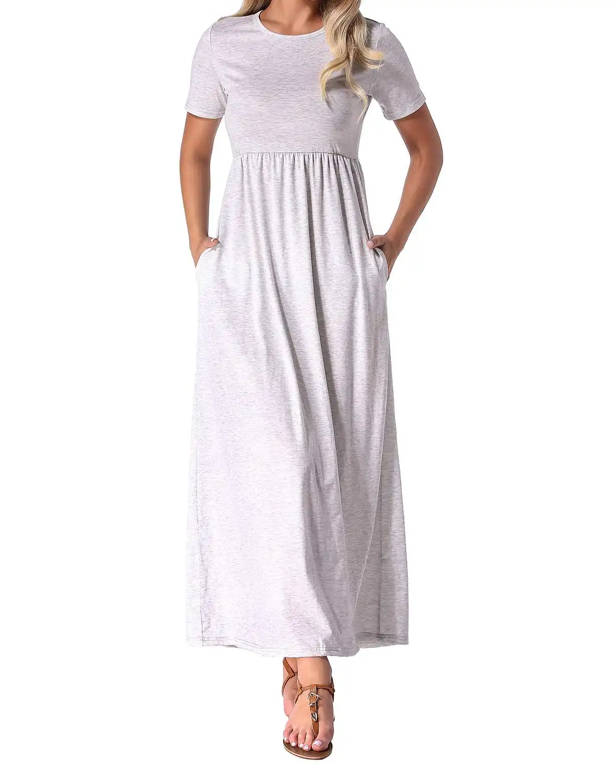 ZANZEA 2019 Plus Size Maxi Long Dresses Women Casual Loose Solid O Neck ...