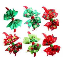 Рождественские повязки для волос Очаровательная Милая печать бант обручи для волос головной убор партия поддерживает поставки для детей(случайный узор