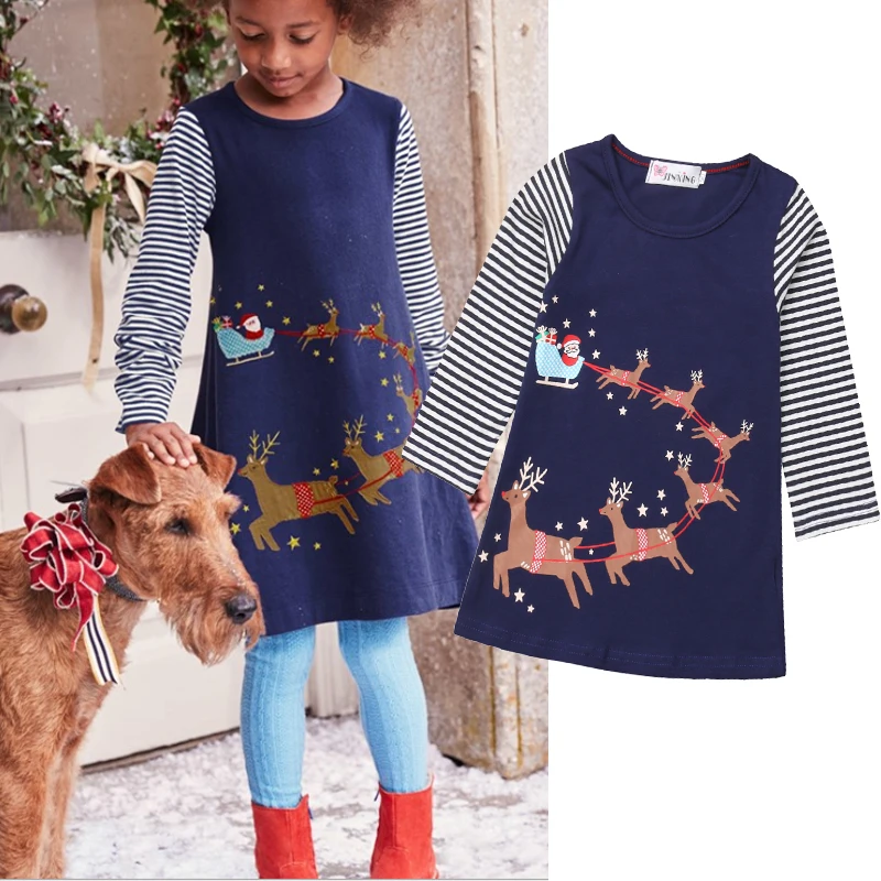 2018 Fashion Christmas Baby Girls Dress Princess Clothes Elk Deer