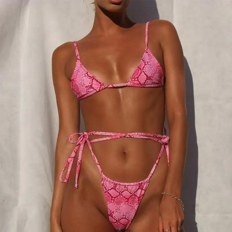 Misswim женские стринги бикини 2019 года купальник с высоким вырезом розовый комплект