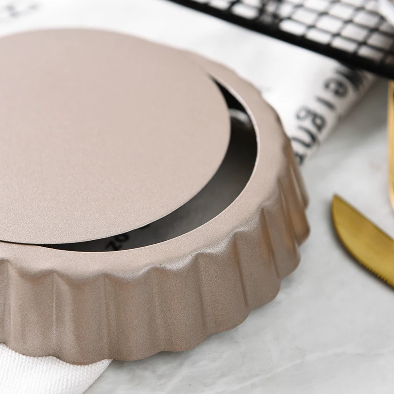8 дюймов Tart Pan w Съемная основа антипригарная рифленая углеродистая сталь Quiche