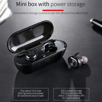 

DC5V Earphone Wireless Bluetooth 4.1 Binaural Sports IXP5 Sweatproof Waterproof Headphone With Fast Charging Box