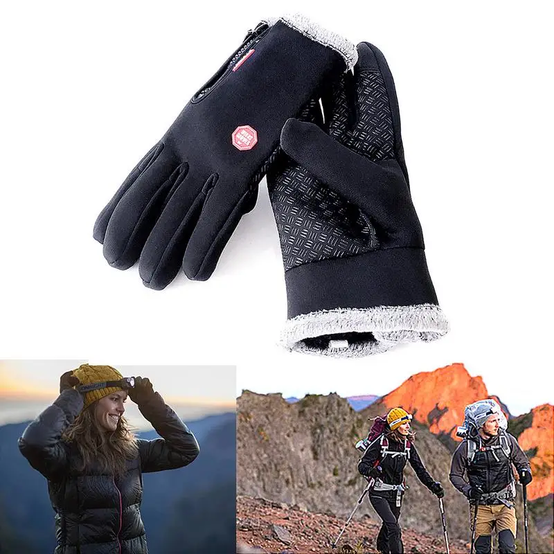 

Women Men Winter Thick Glove Outdoor Ski Gloves Waterproof Touch Screen Fleece Windproof Warm Sports Riding Hiking Gloves