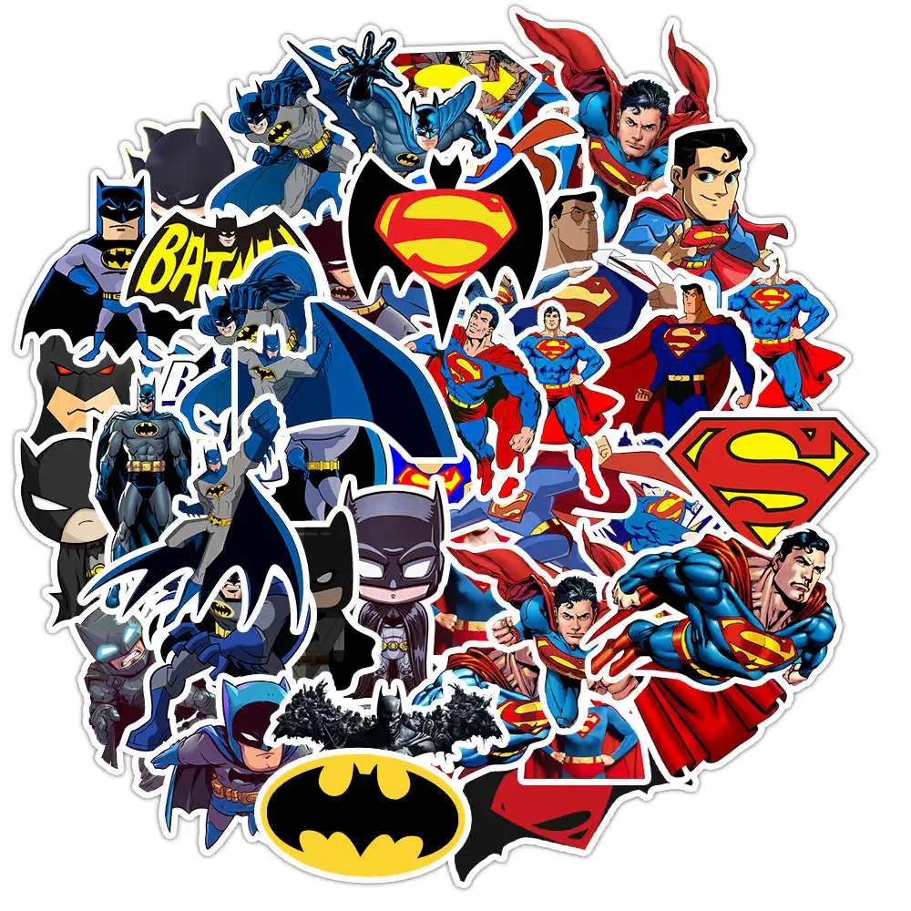 45 قطعة DC باتمان سوبرمان الكرتون ملصقات للماء سوبر بطل ملصقات للأمتعة محمول موتو لوح التزلج الاطفال لعبة ملصقات