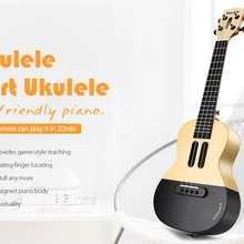 Образовательные Populele Гавайская гитара 23 дюймов приложение светодиодный Bluetooth USB СВЕТОДИОДНЫЙ светильник интеллигентая(ый) переключатель Смарт миниатюрная гитара укулеле-подарок для начинающих, 1 шт