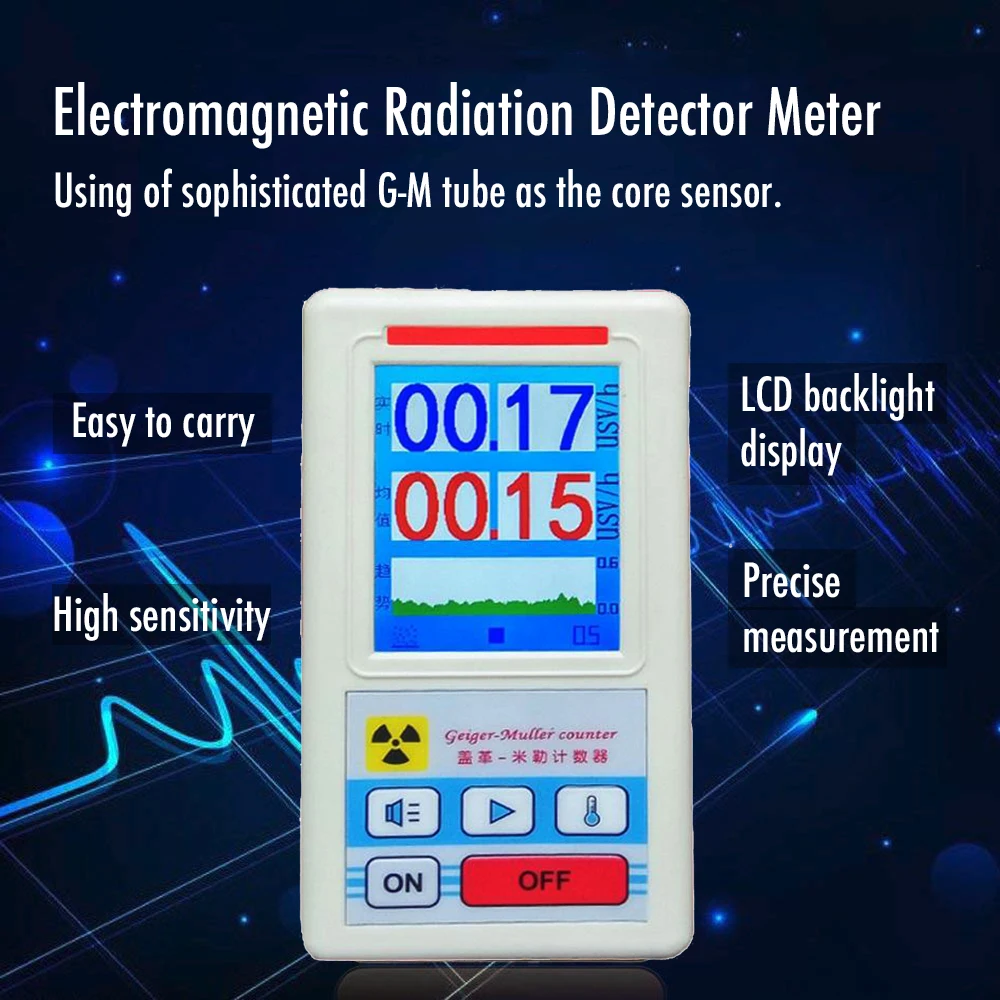 

Display Screen Geiger Counter Nuclear Radiation Detector Personal Dosimeter Marble Detectors Beta Gamma X-ray Tester