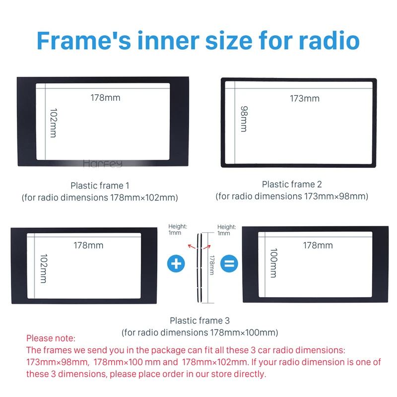 Harfey 2Din Car Radio Panel Fascia Fitting Frame DVD Player Dash Mount Kit For 2006 Ford Focus Transit 173*98/178*100/178*102mm Harfey 2Din Car Radio Panel Fascia Fitting Frame DVD Player Dash Mount Kit For 2006 Ford Focus Transit 173*98/178*100/178*102mm