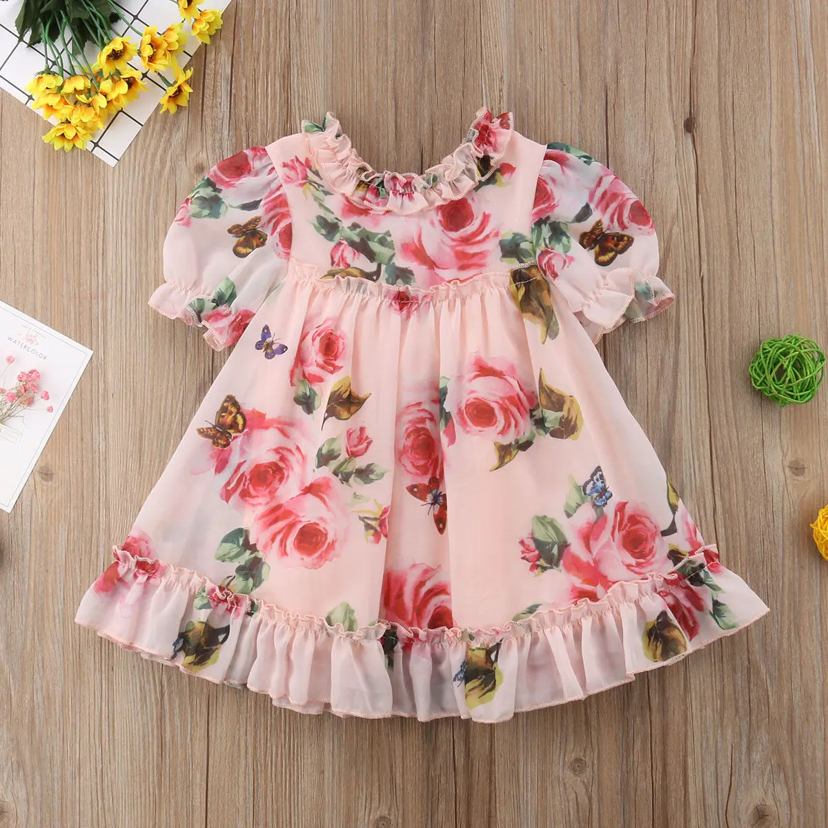 

6M-4Y Newborn Kids Baby Girls Floral Dress Infant Girl Princess Party Pageant Tulle Dress Sundress Summer