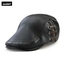 Новая кожаная одежда мужская перфорация бандажная дизайнерская Кепка Casquette Homme козырек мужские головные уборы Берет в стиле винтаж