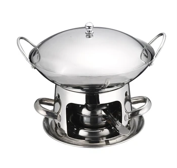 

Thickened stainless steel dry pot household alcohol furnace small hot pot buffet alcohol mini chafing dish stove soup pan