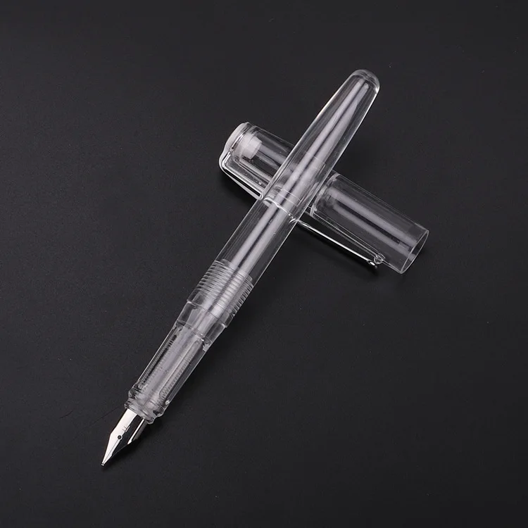 

Transparent Fountain Pen 0.5/0.38mm High Quality Writing Calligraphy Pen ink Oblique Metal Nib for School Office supplie