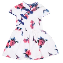 Модное детское платье Чонсам с павлином для маленьких девочек одежда Ципао, Детские платья для девочек, летнее милое хлопковое платье принцессы