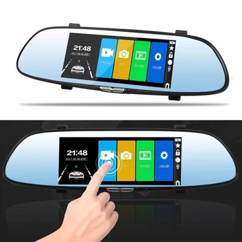 

HD 1080P Dual Lens 7 inch Wide view Angle Vehicle Rearview Mirror Camera Recorder Car DVR Dash Cam