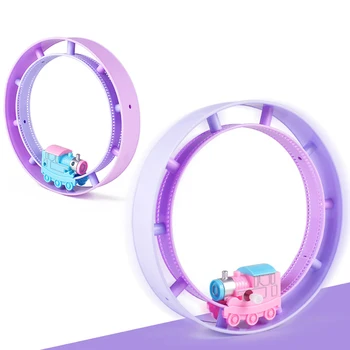 

1pc Kid Toys Small Train Track Clockwork Double Ring Rolling Circle Tumbling Track Toy Set for Children