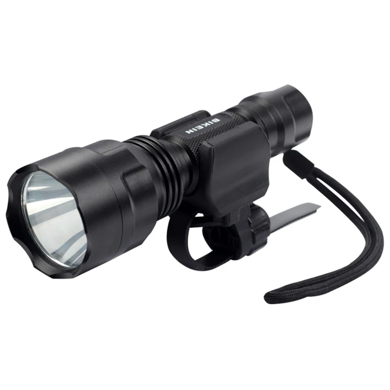 cheap HOT Bikein Pro Night Riding Bike Front head light lamp Lights Rainproof Flashlight Cycling Bicycle T6 Headlight Lamp 18650 Bat