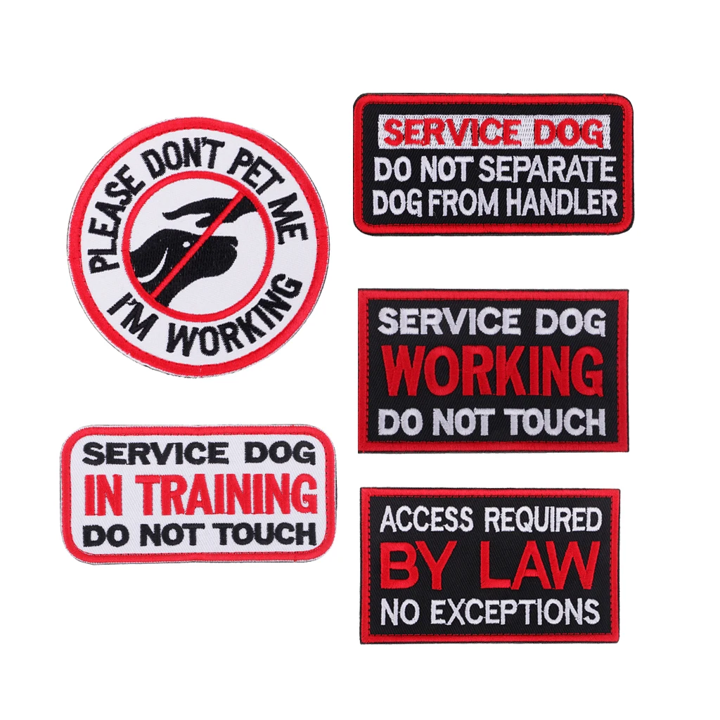 

SERVICE DOG Embroidered Patch with Hook Back Morale Badge for Pet Vest Harness