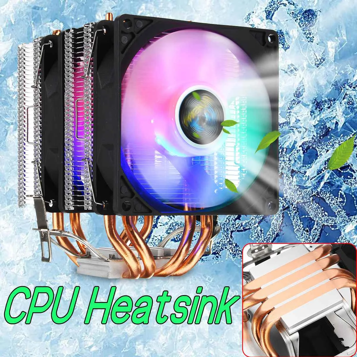 

4 Heat Pipe Dual Tower CPU Cooler with RGB Quiet CPU Fan Cooling Heatsink Radiator for Intel 775/1150/1151/1155/1156/136 for AMD