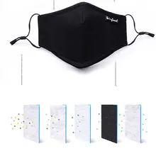 Зимняя новая хлопковая противопылевая маска для лица и рта, черная велосипедная ткань, унисекс респиратор, 5 цветов, маска