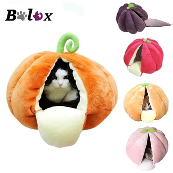 

Dog Cat House Cute Fruit Pumpkin Cave Mat Winter Nest Soft Pet Kennel Sleeping Bed Thicken Warm Foldable Pet Kennel Dog Supplies