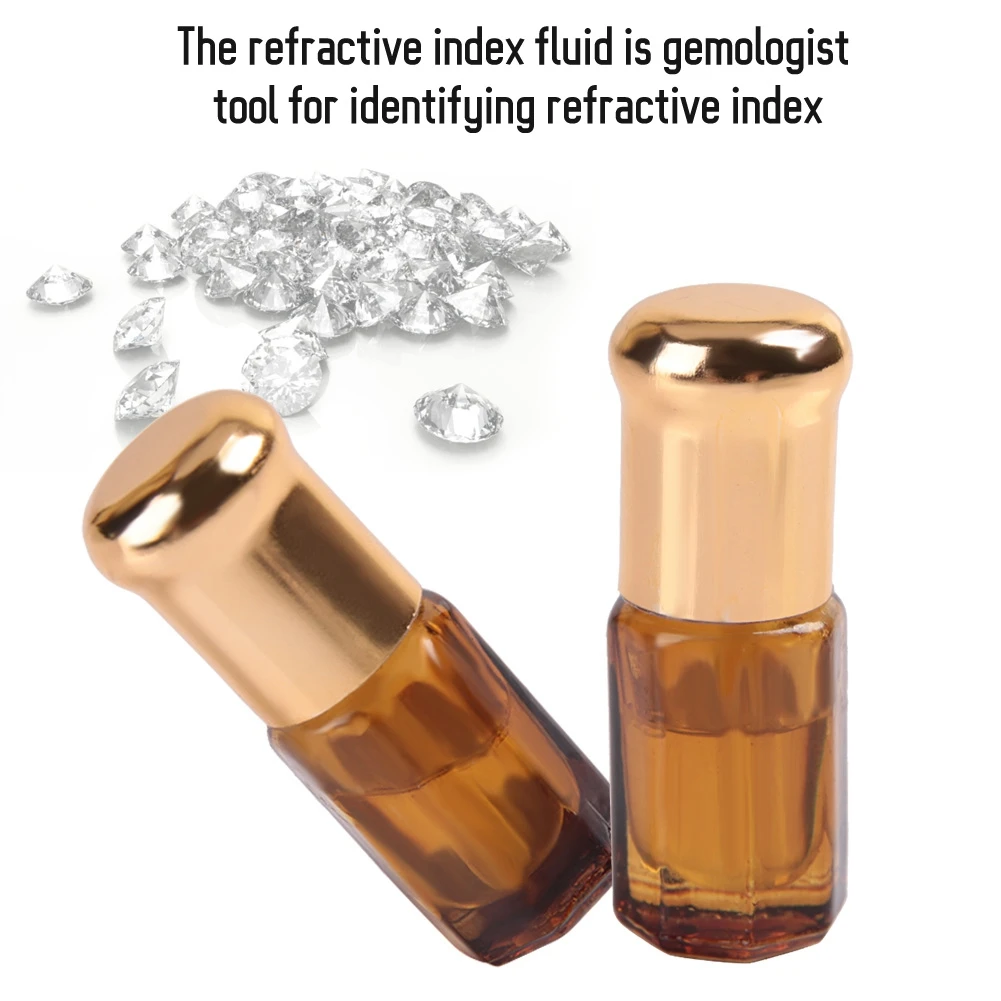 2 Bottles Refractive Index Fluid Oil 3ML each 1.300 1.800 RI for Gem Refractometers Jeweler
