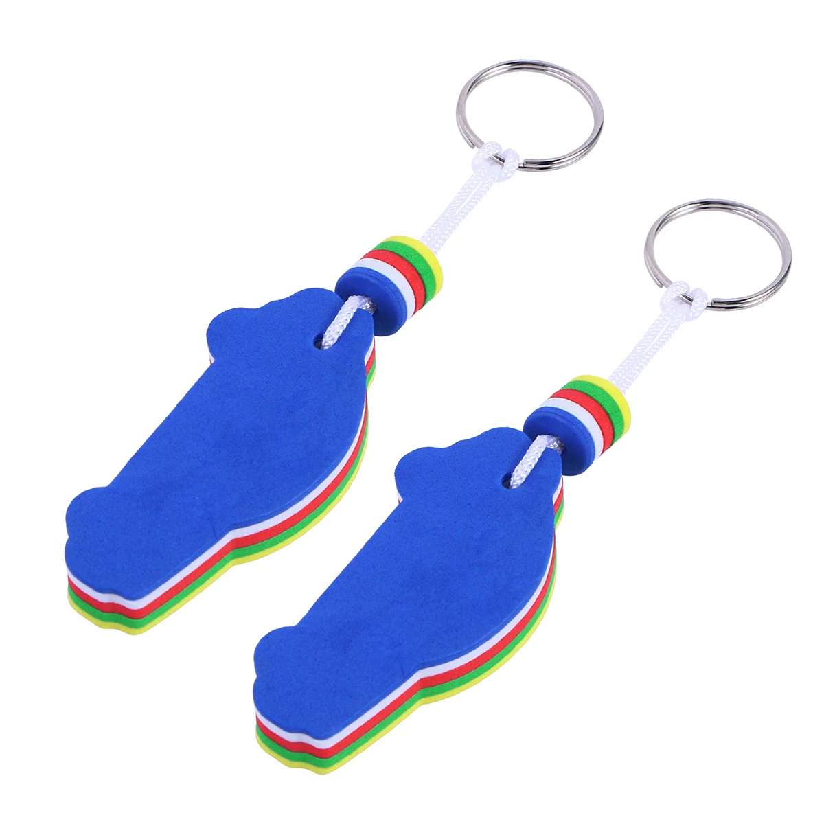 

2 Pcs/pack Compact EVA Floating Creative Key Holder Key Ring Keychain for Sailing Water Sports Marine Boat Fishing (Float)