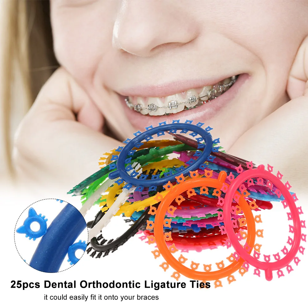 25pcs Dental Orthodontic Ligature Ties Teeth Orthodontic Ligature Ring