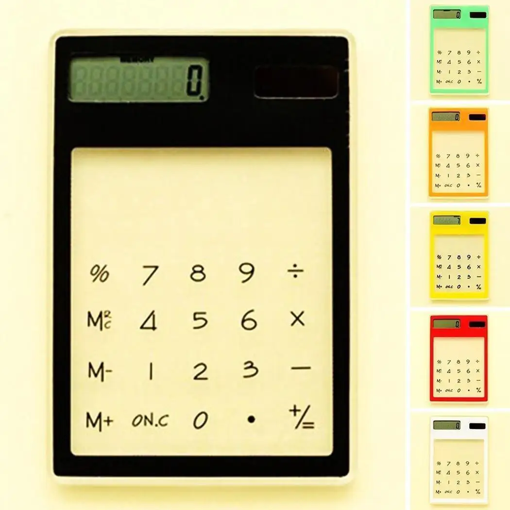 

Desktop 8 Digits Solar Calculator Basic Office 90g Business Home Tool Touching Screen without button keys.