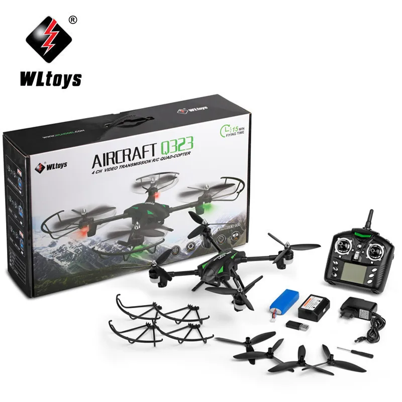 WLtoys Q323 - C RC Helicopter Drones With 2.0MP HD Camera  2.4G 4CH 6 Axis Gyro Altitude Hold RC Quadcopter RTF with LED light