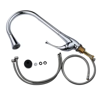 

1Pc Copper Faucet Living Room Household Kitchen Pull Round Tub Single Handle Cold Hot Water Single Hole Faucet Water Tap