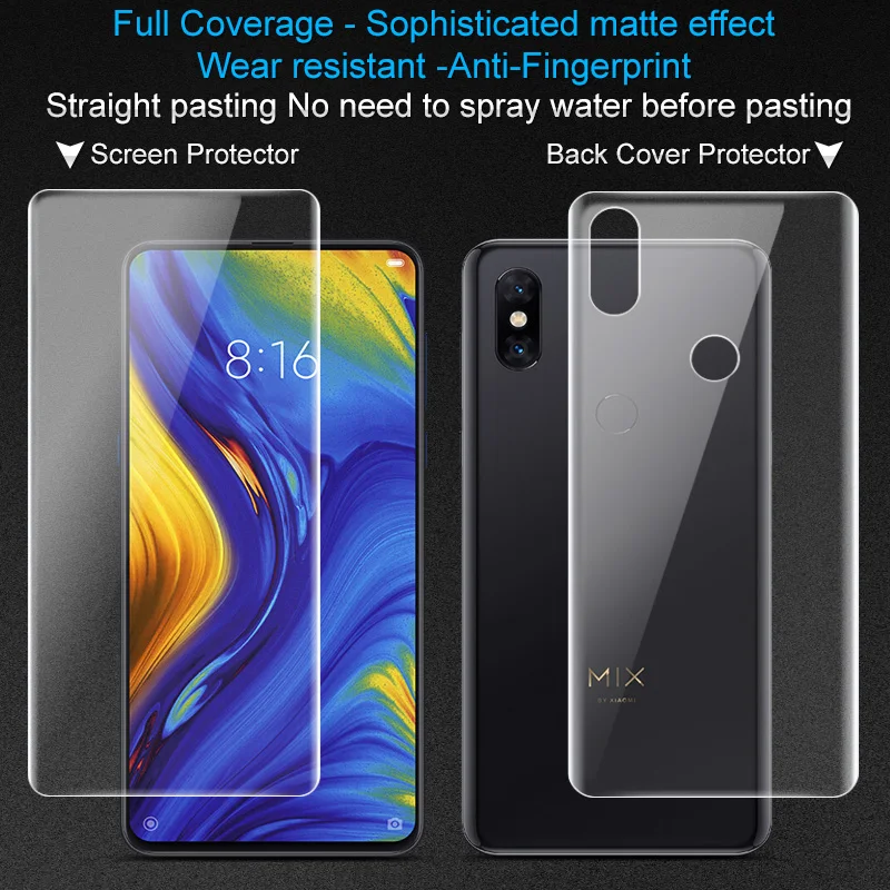 2 шт. полная защита экрана для Xiaomi MI MIX 3 защитная задняя крышка матовая