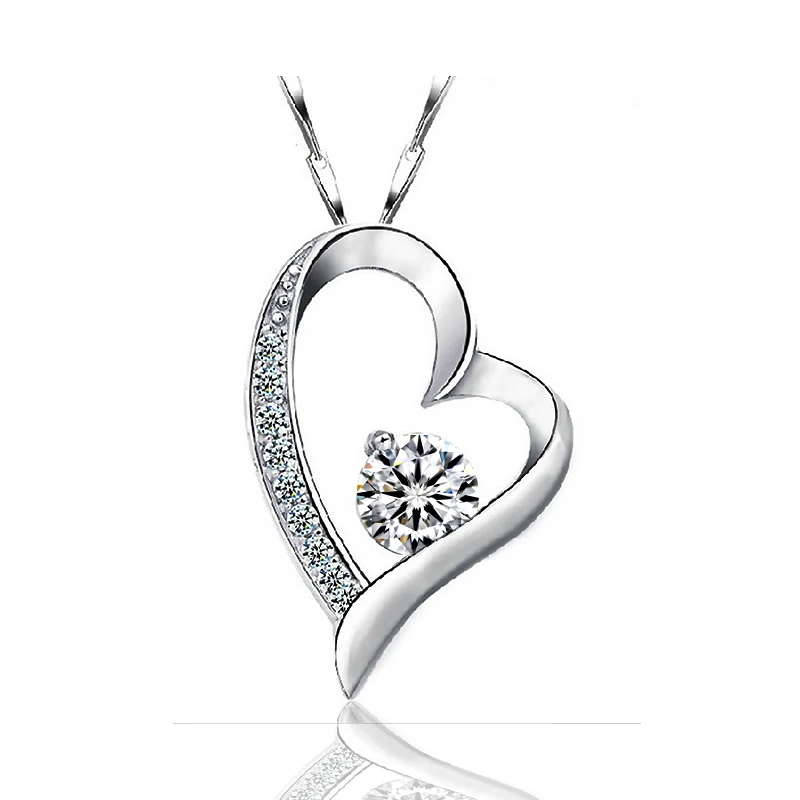 

Fashion silver-plated jewelry necklace, female heart-shaped fashion clavicle pendant accessories