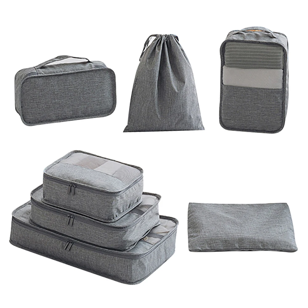 7Pcs Waterproof Travel Storage Bags High Capacity Mesh Clothes Packing