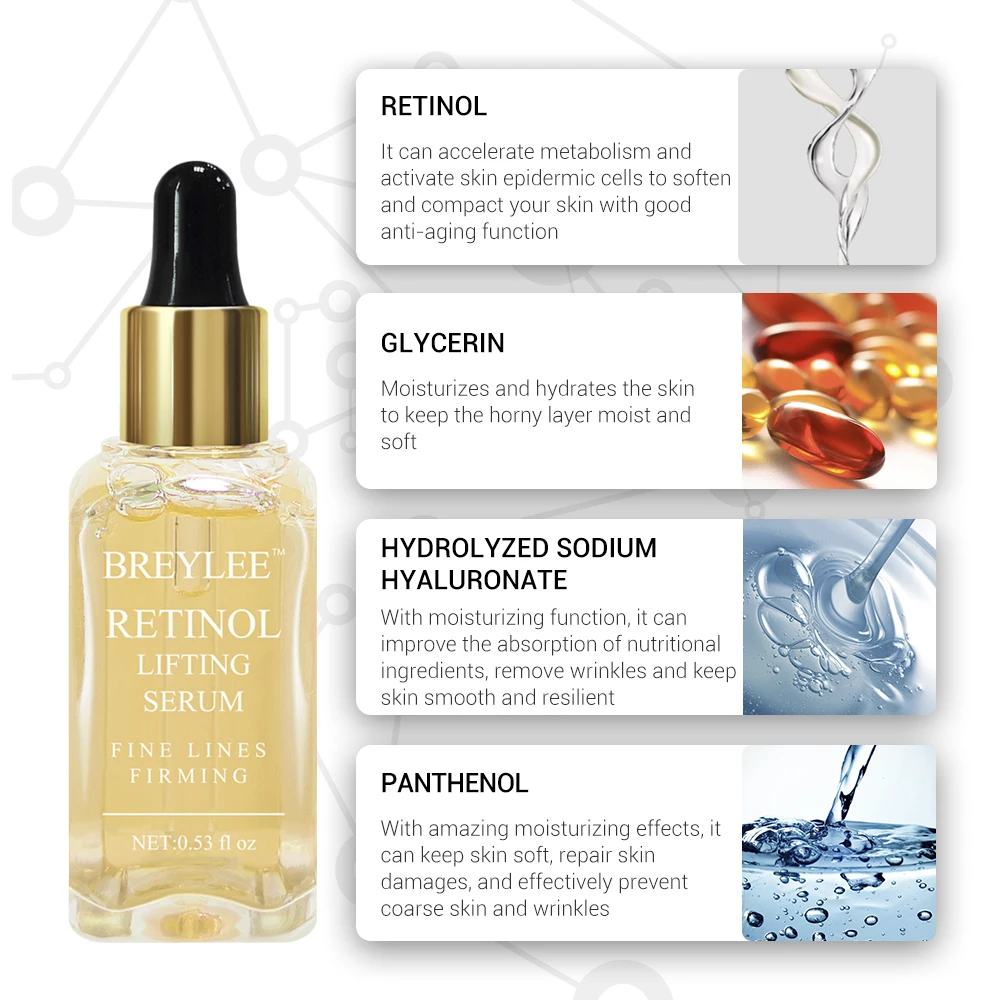 Breylee Retinol Lifting Firming Serum Face Facial Collagen Essence Remove Wrinkles Anti Aging Skin Care Fade Fine Lines 10pcs Breylee Retinol Lifting Firming Serum Face Facial Collagen Essence Remove Wrinkles Anti Aging Skin Care Fade Fine Lines 10pcs